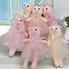 Cute Cartoon Wedding Dress Piglet Plush Keychain for Kids