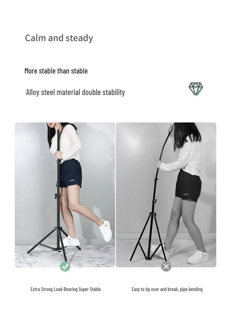 Live Stream Selfie Stick Tripod with Fill Light & Phone Holder