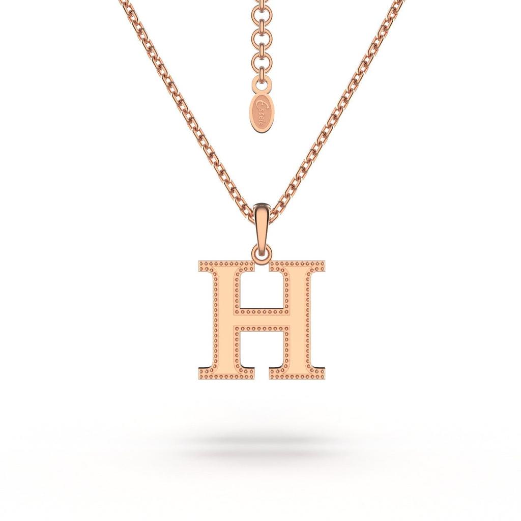 Colier Estele Aur Rose Litera H Pandantiv Pentru Femei/Fete
