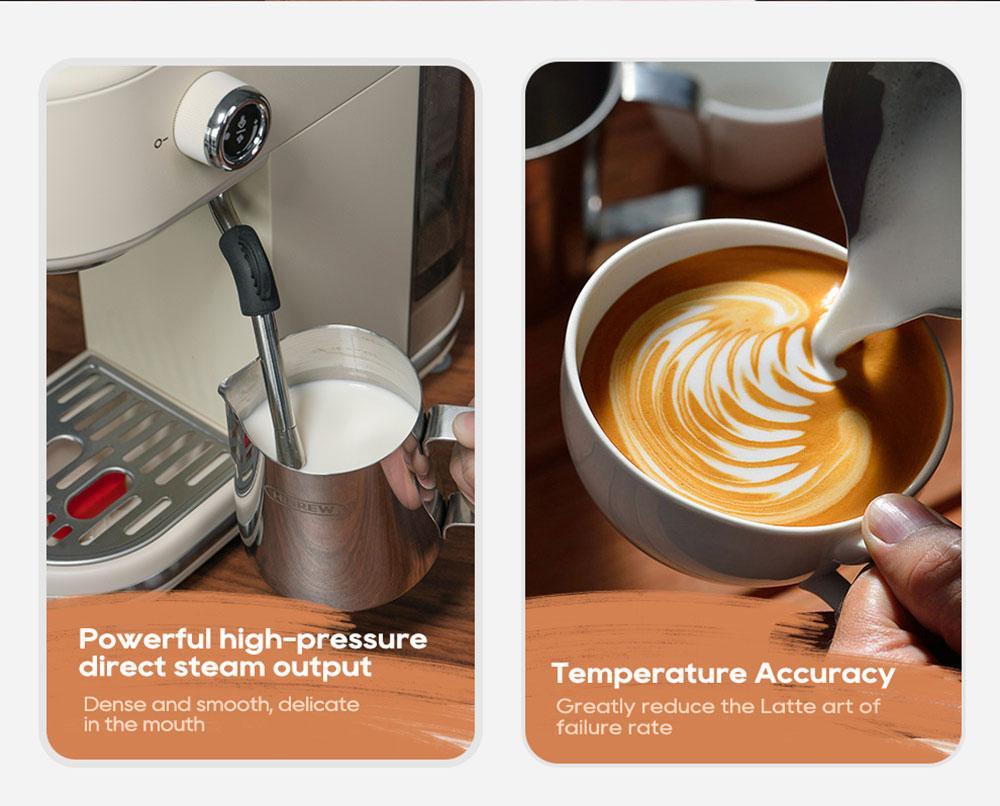 New HiBREW H10B Espresso Coffee Machine, 20Bar Extraction Pressure, Semi-Automatic, Adjustable Temperature & Cup Volume