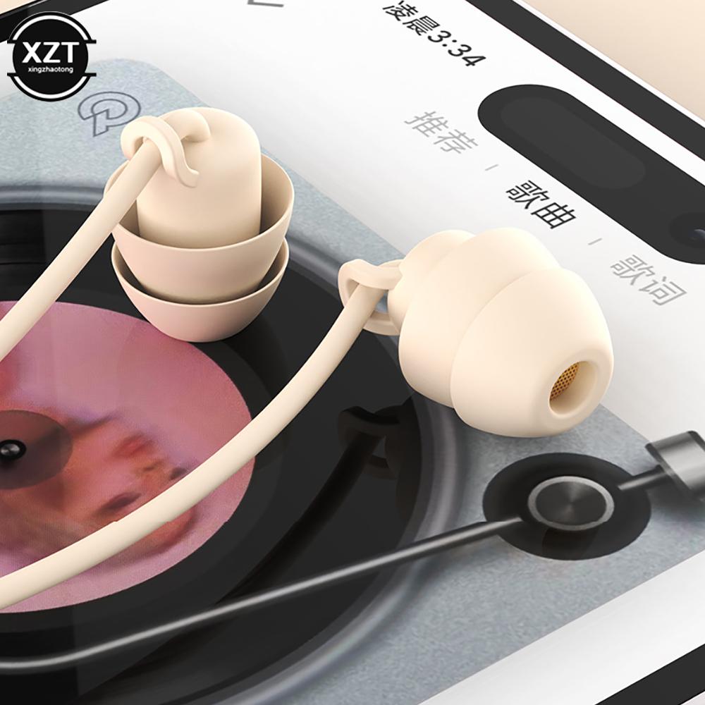 In Ear Sleep Earphone Side Sleep Non Pressing 3.5mm Wired Headphone For Phone Tablet Wire Control Earplug Noise Cancelling
