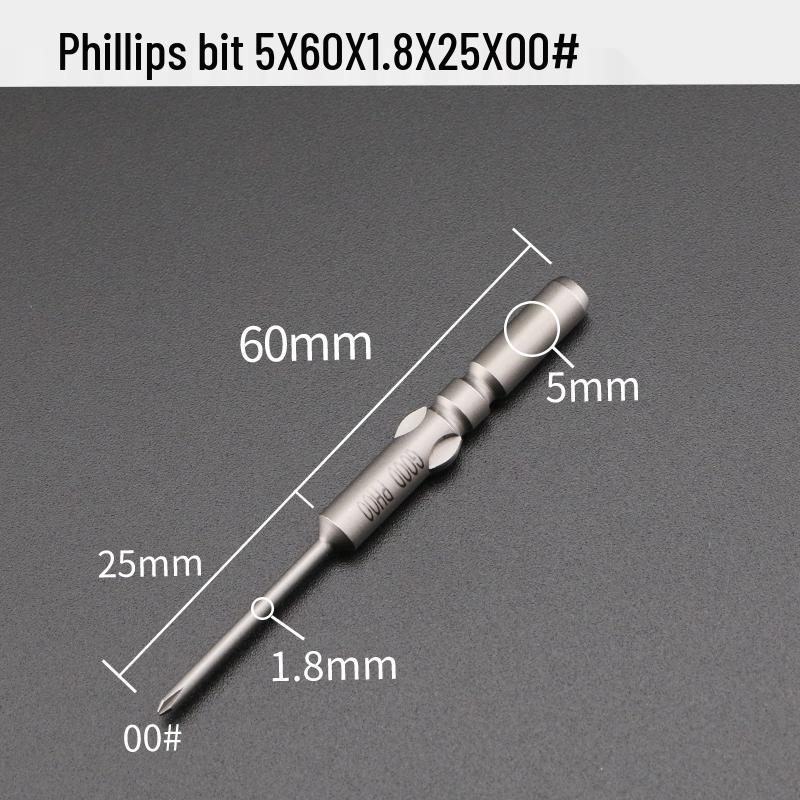 GOOD801 Electric Phillips Head Screwdriver Bit, 5mm Shank, 3mm Magnetic, 60mm Length