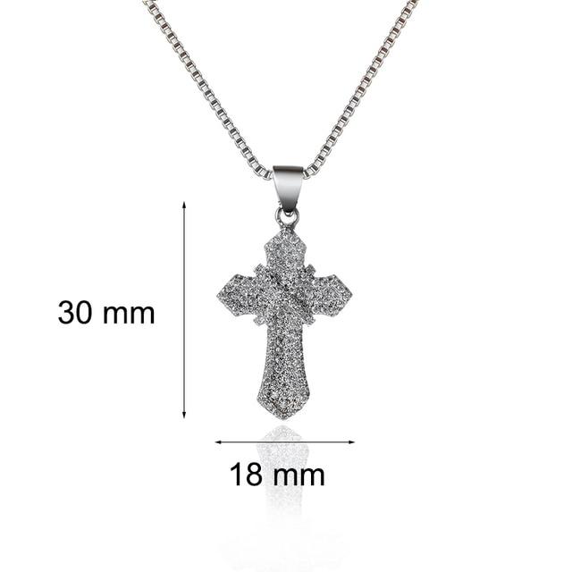 Klassisk retro skinnende Cubic Zirconia Cross for kvinner Mote Gull Sølvfarge Krystall Cross Choker Anheng Halskjede Festsmykker