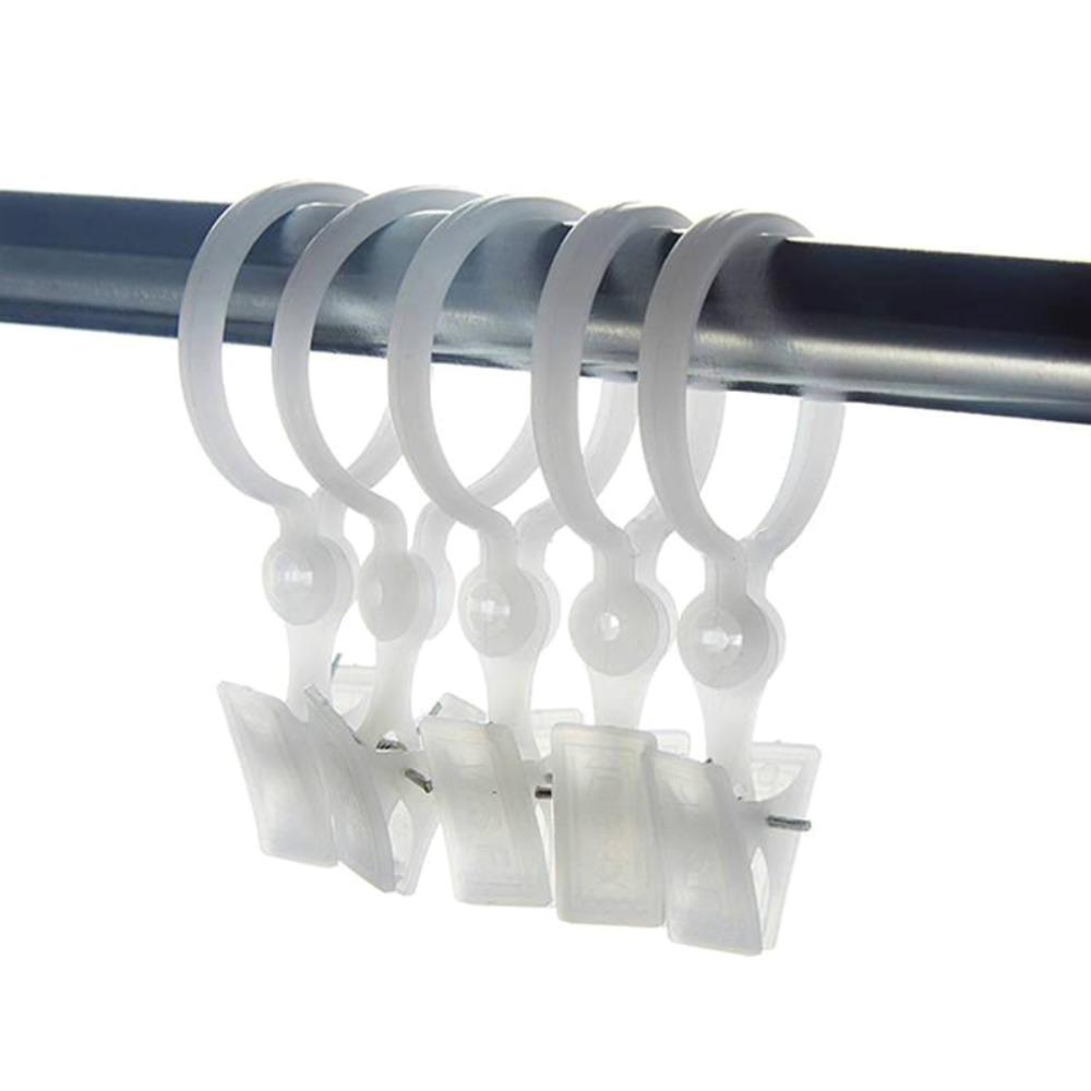 

Plastic Retro Portable For Rod Curtain Accessories Clamps Curtain Ring Curtain Clip Drapes Hook white-10PCS білий
