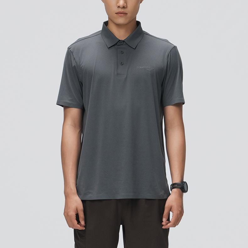 Saucony Polo Shirt Men's Heather Gray SC2240075B-MG31