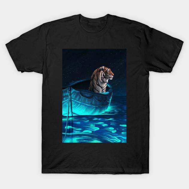 

Men Black Print T-shirt Richard Parker No-Cut Transfer Paper Print Cotton Tshirt M чорний