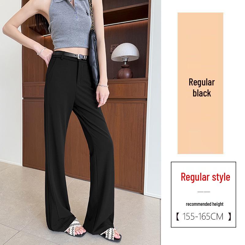 

Women s Black High-Waist Micro Flare Pants - Spring/Summer 2026 Collection, Slim Fit and Stretchy for a Chic Casual Look. 5XL
