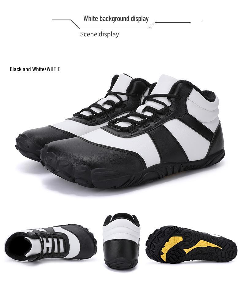 Vandringskängor med högt skaft, fodrade med fleece, i mikrofiberbomull: Varma, Halkfria, Snö- och Klätterskor för Par