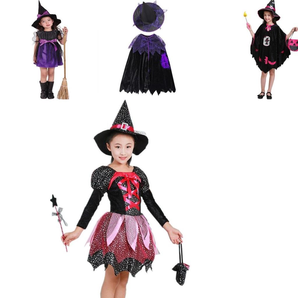Magical Baby Girl Gown Halloween Cosplay Witch Costume For Teens With Puff Sleeves