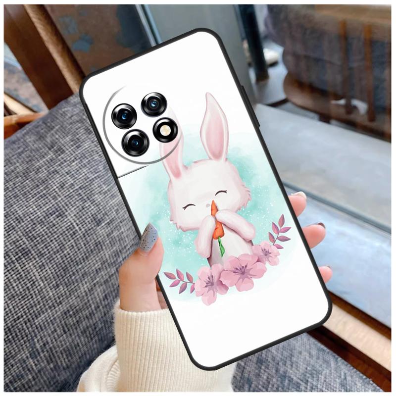 

Cute Bunny Rabbit Case For OnePlus 13R 13T 12R 10R 10T 15 13 12 11 10 9 Pro Nord 5 CE 2 3 4 Lite N20 N30 Coque OnePlus Nord N20