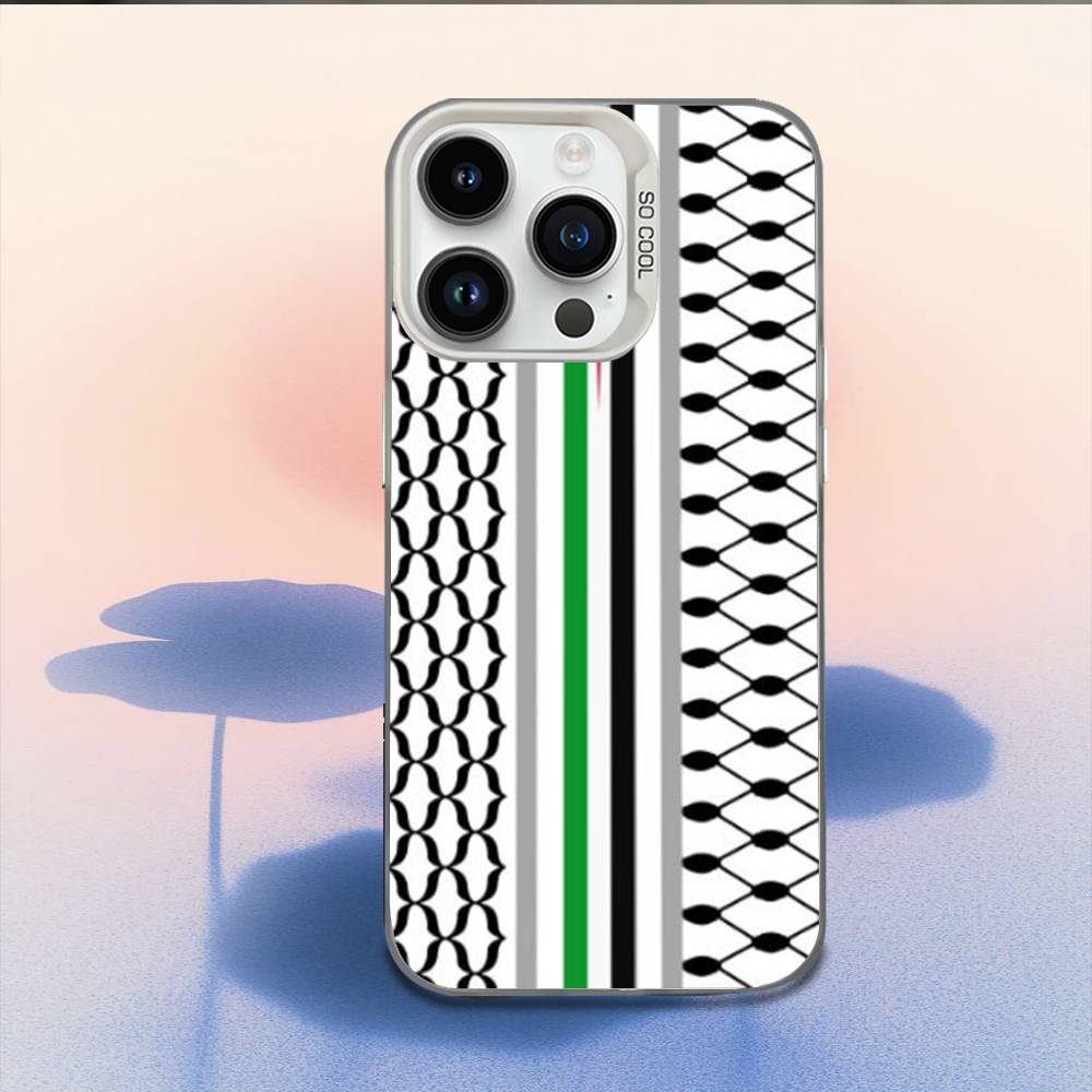 P-Palestine-S Hattah Keffiyeh Phone Case For iPhone 16,15,14,13,12,11,Mini,Pro,E,MAX White Candy Matte Shockproof Cover