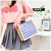 Net Red Floral Canvas Bag Tote Bag Female Style To Work with Rice Simple Out with Bento