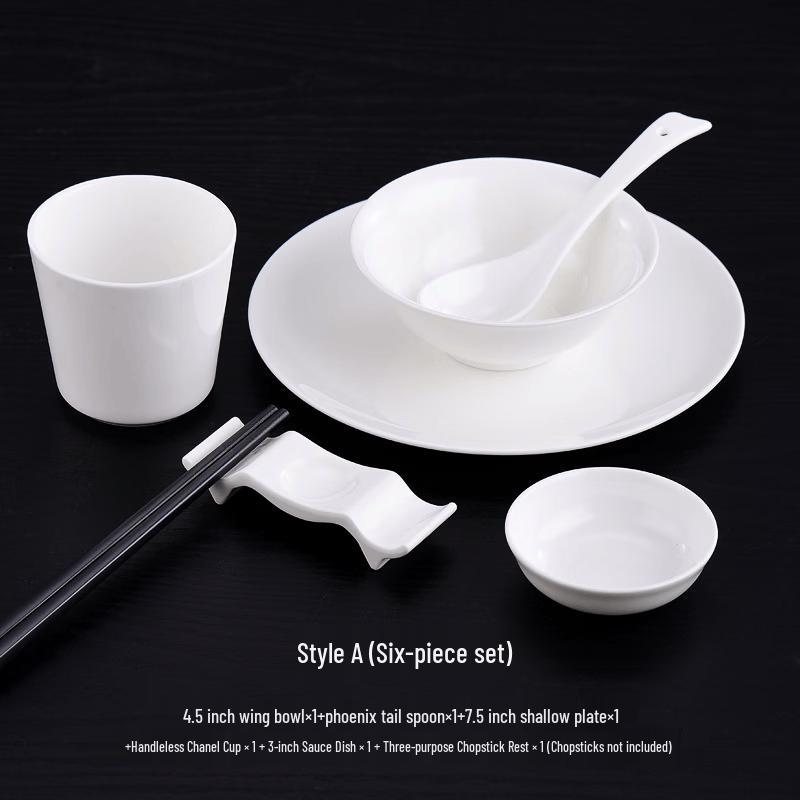 Pure White Bone China Tableware Set