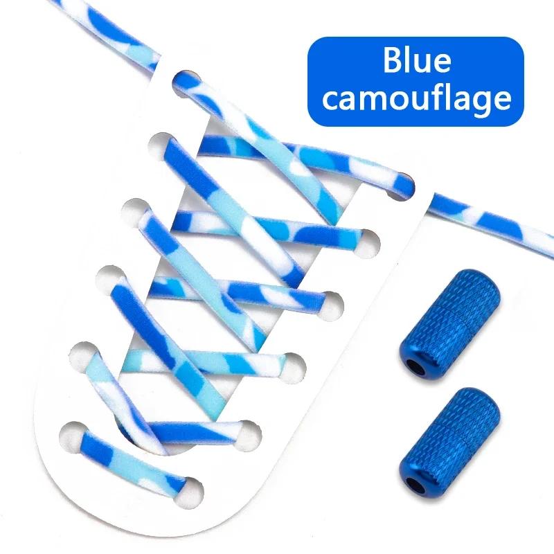 1 Pair No Tie Shoe Laces Round Metal Capsule Lock Elastic Shoelaces For Sneakers Easy To Put On And Off Lazy Shoes Lace Unisex