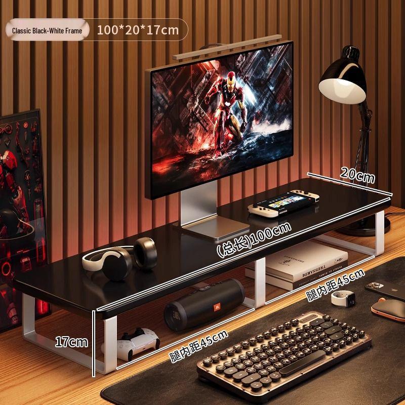 Desktop Organizer and Monitor Riser with Keyboard Tray