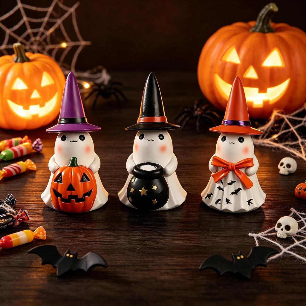 Halloween Night Light Indoor Lovely Ghost Lamp for Holiday Kids Room Bedroom