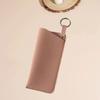 With Keyring Sunglasses Pouch PU Leather SunGlasses Holder Hanging Sunglasses  Eyewear Accessories