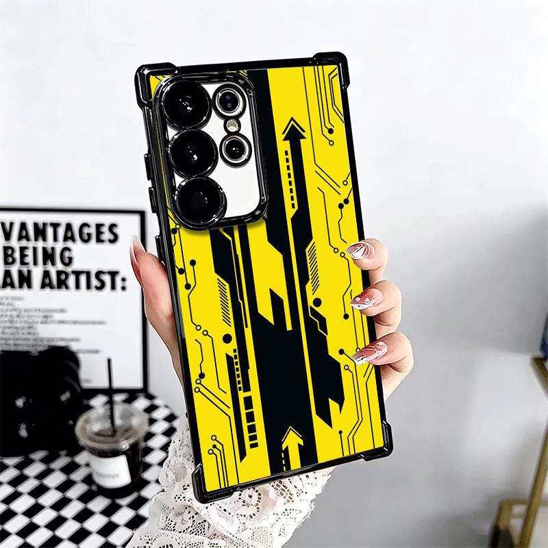 Cyberpunk Aesthetics Plating Phone Case For Samsung Galaxy S24 S25 FE S26 Edge S23 Ultra S22 S21 Plus S20 Anti-Fall Airabag Cove
