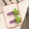 Star Snap Hair Clip Y2K Non-slip Colorful Hair Barrettes Metal Sponge Star Shaped Hairpins Cute Hair Clip for Teen