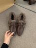 Thick Heel Retro Loafer Single Shoes Shoes Seasonal Plush Shoes Small Leather Shoes Warm Cotton Shoes