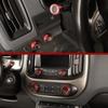Red Center Console AC Switch Knob Cover Rings For Chevy ColoradoCanyon 14-23