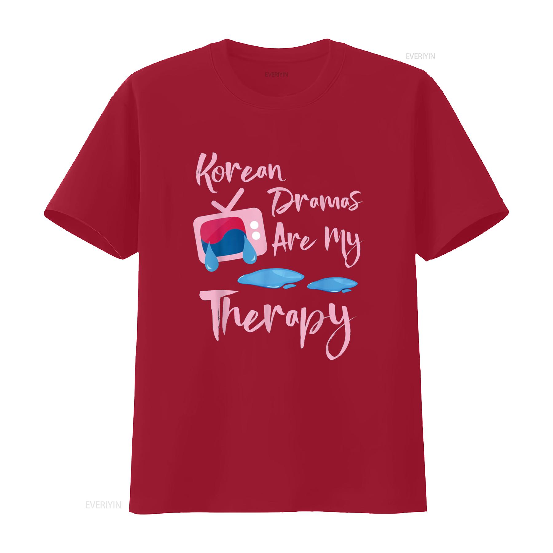 

Korean Dramas Are My Therapy Funny K Drama T Shirt vintage Washed Soft Comfortable Casual fashion Slightly designer clothes S