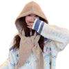 Y2K Knit Balaclava Hat for Women One-Piece Hooded Scarf Thickened Winter Warmth Covers Ears & Neck Korean Fashion Trend