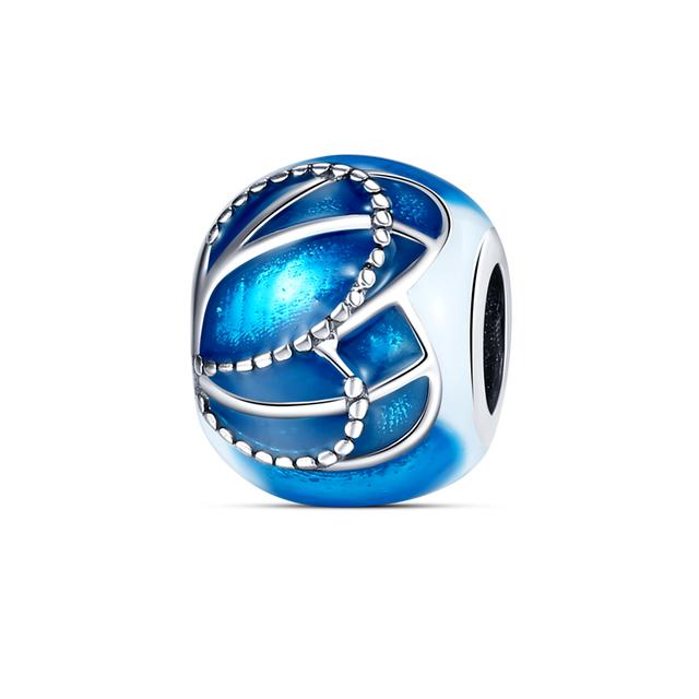 925 Silver Colorful Round Inlaid Zircon Charms Beads Pendant Fit Bracelet 925 Silver Jewelry Gift