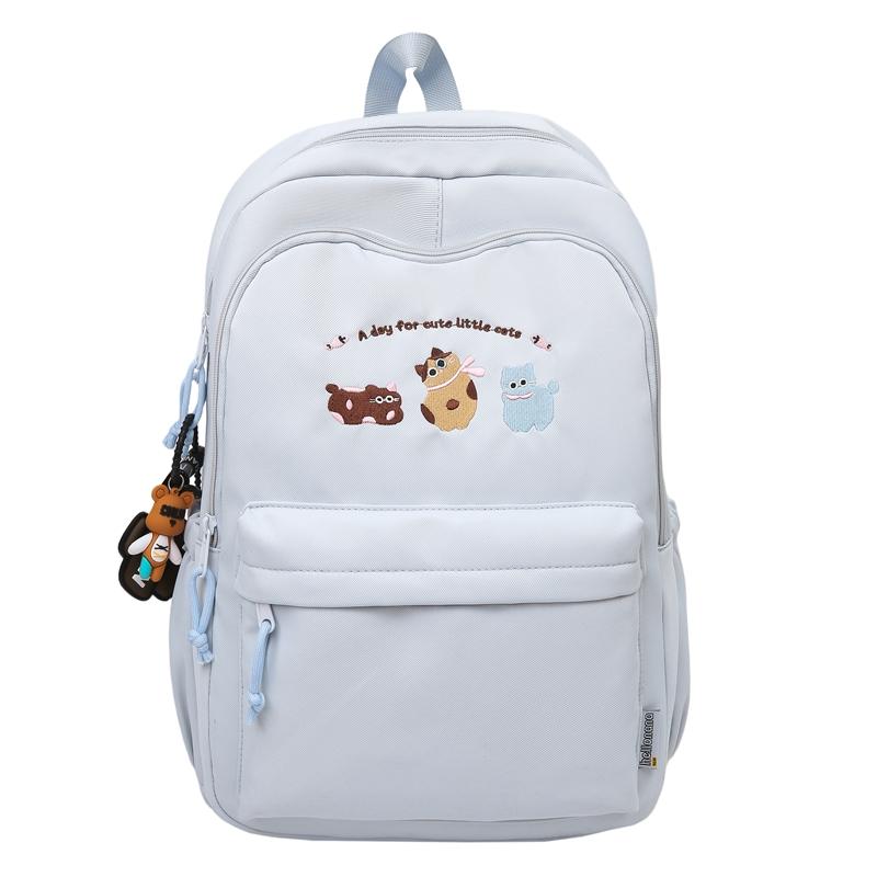 Animal Embroidery Campus Student Schoolbag Women's Lightweight Large Capacity Backpack