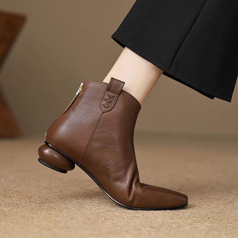Fashion Pointed Toe Booties Single Boots New Low Heel Soft Foundation Autumn and Winter Women 2025 New