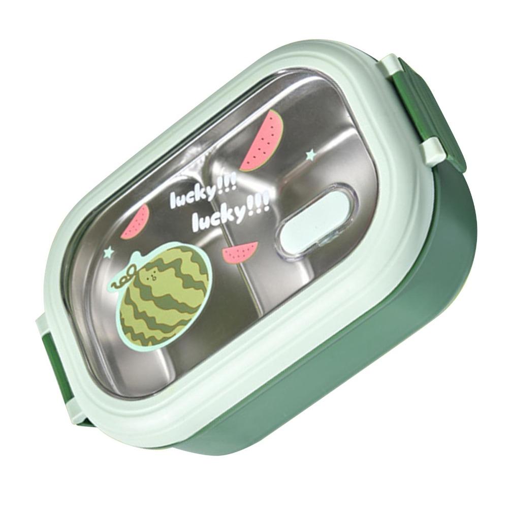 2 Compartments Lunch Storage Container Stainless Steel Food Container Thermal Lunch Box  For Travel
