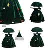 Luxury Xmas Velvet Women Christmas Tree Outfit Dress Cloak Hat Party Props Plus Size