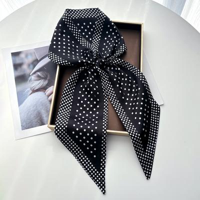Polka Dot Print Skinny Scarf For Women Luxury Hair Band Soft Stain Silk Ribbon Tie Neck Bag Scarf Fashion Wrist Belt Neckerchief