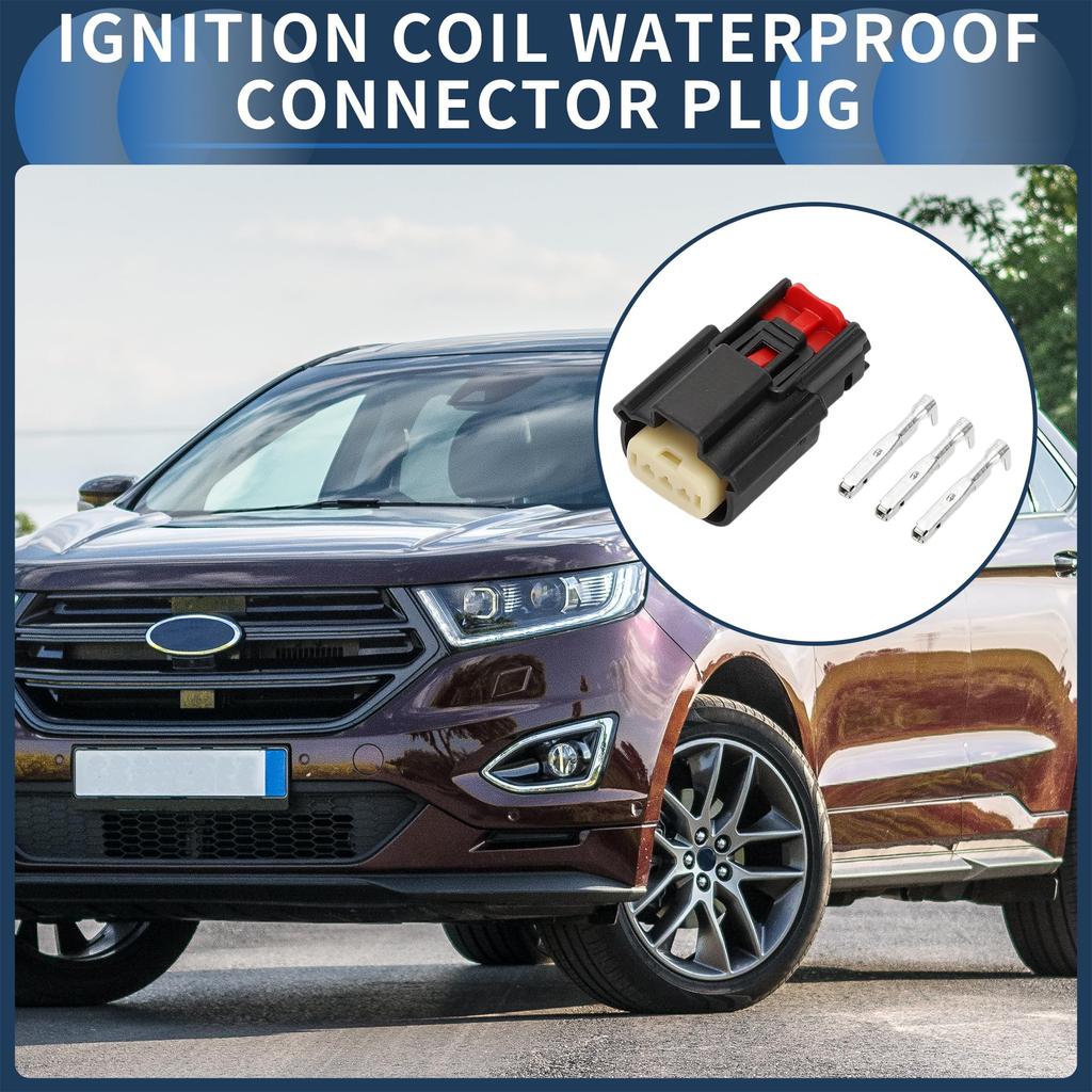 INFINAUTO 1 Set 3 Pin Ignition Coil Waterproof Connector Plug for Ford Mazda Plastic