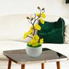 Faux Plum Blossom Bonsai Reusable Decorative Desktop Faux Potted Plant Artificial Potted Flowers for Home Living Room Bookshelf