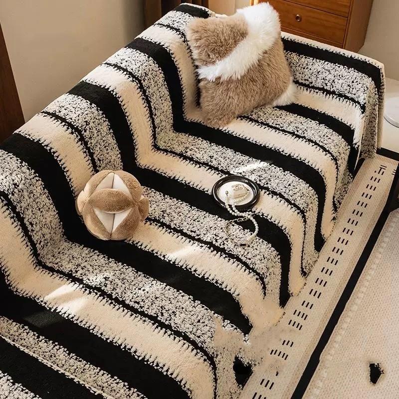 Soft Smooth Thicken Quilted Sofa Towel Simple Anti-slip Furniture Cover Anti-cat Scratch Furniture Protector Home Decoration