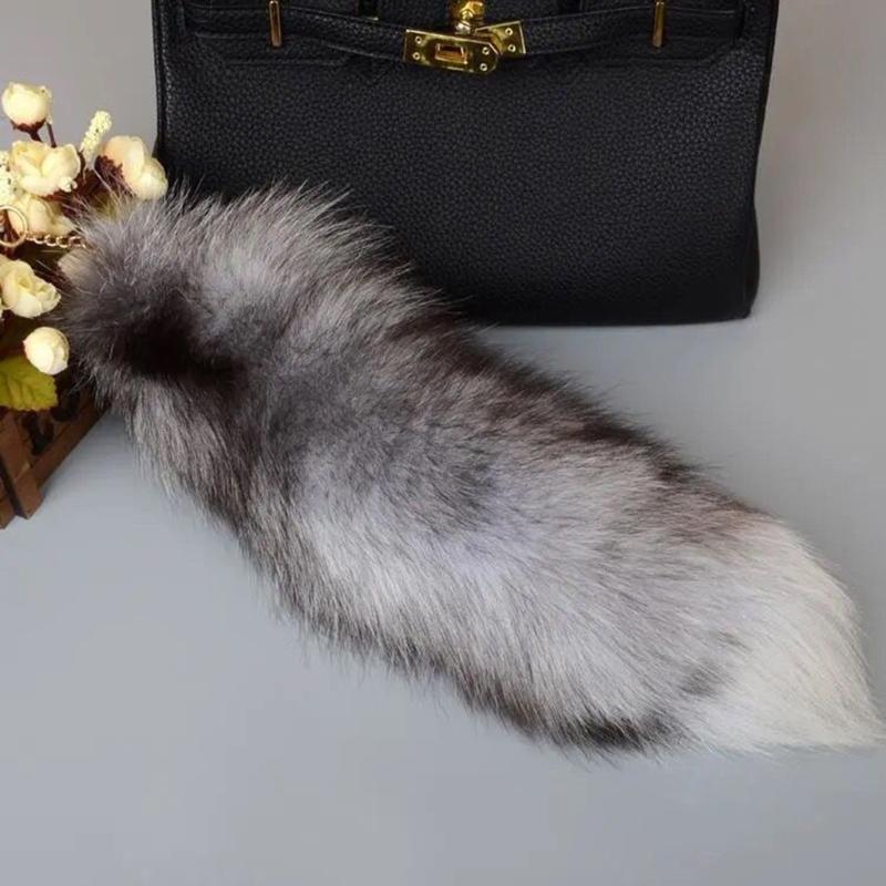 Imitation Furs Foxes Tail Keychain Pendant Toy Car Key Pendant Keyring for Car Keys Bag Backpack Decor Kids Toy Gift