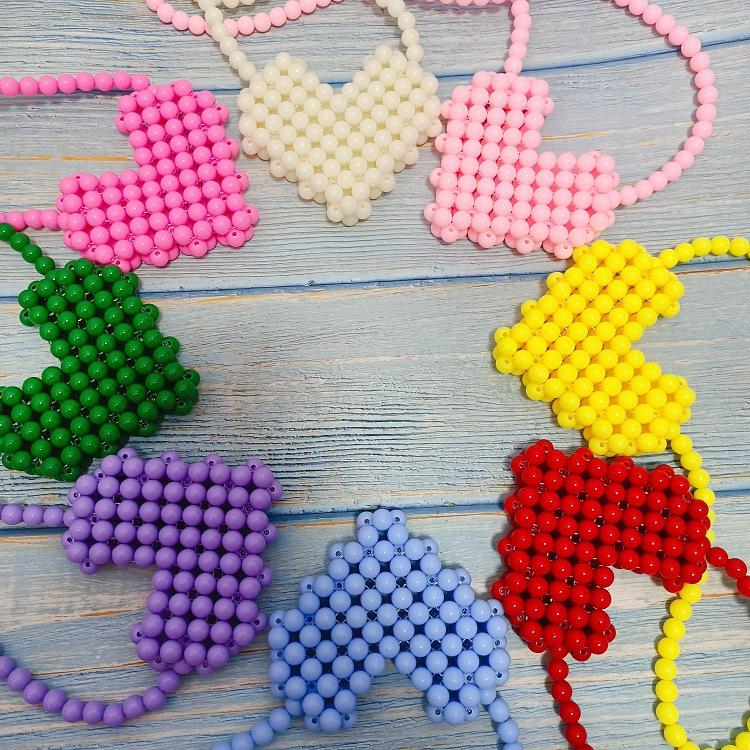Mini Lipstick Handbags Pearl Women's Bag Crossbody Multicolor Love Shape Work Beads Women Spring and Summer All-match Fashion