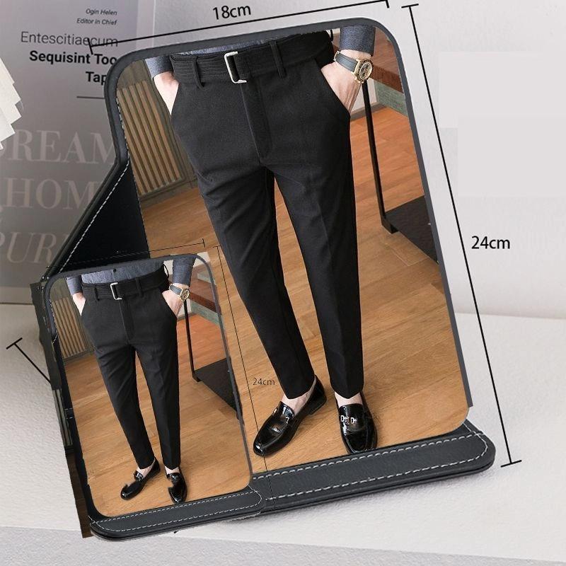 

Повседневные брюки Новые ниспадающие брюки Мужские деловые брюки с зауженными штанинами Корейские модные приталенные шерстяные Осенне-зимние 29 чёрный