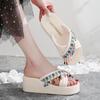 Handgemachte Hausschuhe Damen Sommer Bohemian Fashion Flow Supo High Heeled Strandschuhe