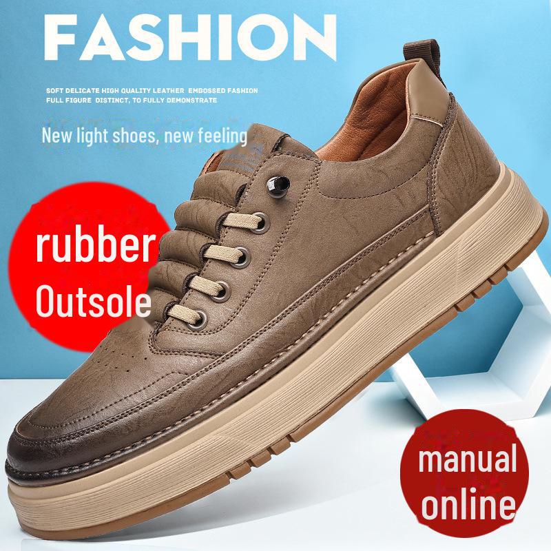 2024 Autumn Men's Soft Leather Casual Shoes: Trendy, Versatile, and Comfortable
