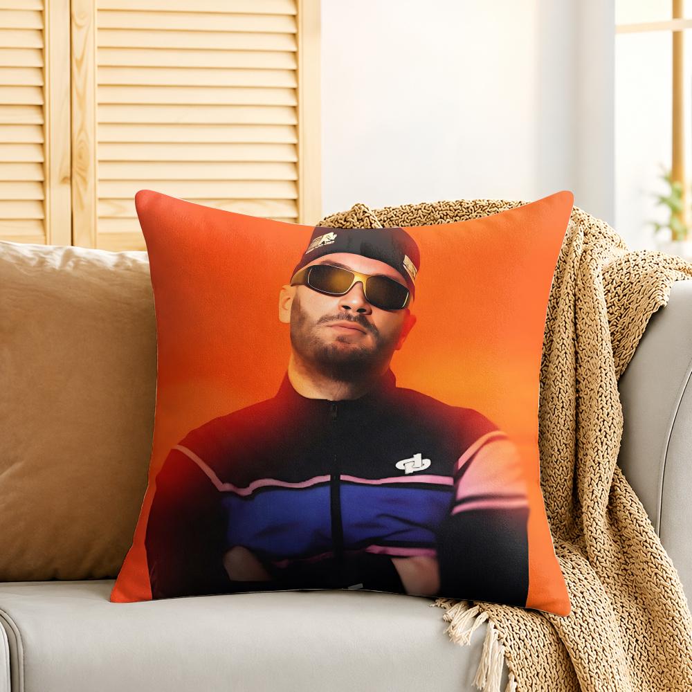 JUL Singer Rapper Cushion Cover Silky Short Plush Invisible Zipper Dustproof Sofa Pillow Case For Home Decor