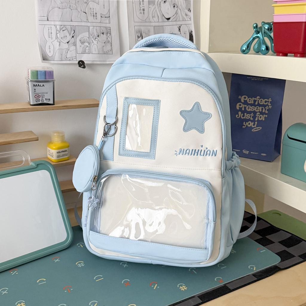 Schoolbag Japanese ins College Style Transparent Versatile Girl Cute School Bag Student Class