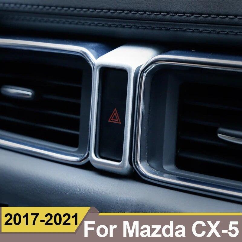 עבור MAZDA CX-5 CX5 CX 5 2017 2018 לוח מחוונים כפול פלאש אור אזהרה מנורה מתג כיסוי מסגרת כיסוי מדבקה