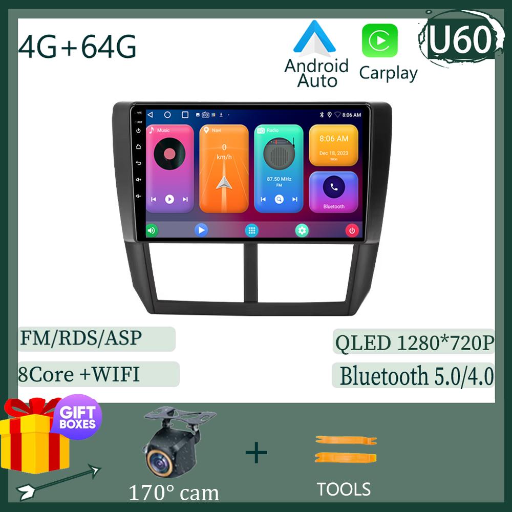 Android 13 Carplay Car Radio For Subaru Forester 3 SH 2007-2013 For Impreza GH GE 2 Din Multimedia Player Carplay Auto Stereo