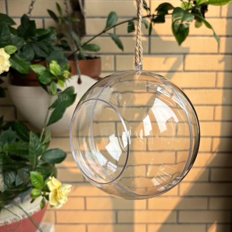 Hanging Bird Feeder Birdhouse Transparent Spherical Shape Bird Nest Garden Decor