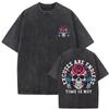 2026 Vintage Gym Skull Graphic T-Shirt Washed Oversized Casual Fitness Streetwear Short Sleeve Tee Men Women High Quality Top Retro Loose Tee