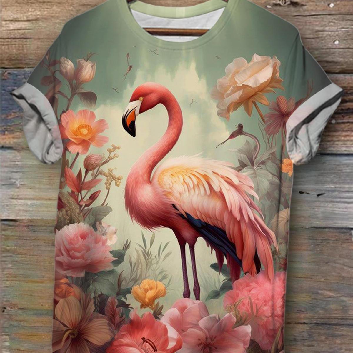 

Женская футболка с 3D-принтом, цветочной кавайной анималистичной графикой, повседневные футболки с коротким рукавом, модные летние футболки с круглым вырезом Y2K для женщин XL