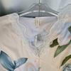 Women's Cotton Silk Lace Nightdress Summer New Arrival Viscose Staple Fiber Pajamas European Style Plus Size Shirt Dress Poplin Pajamas Homewear