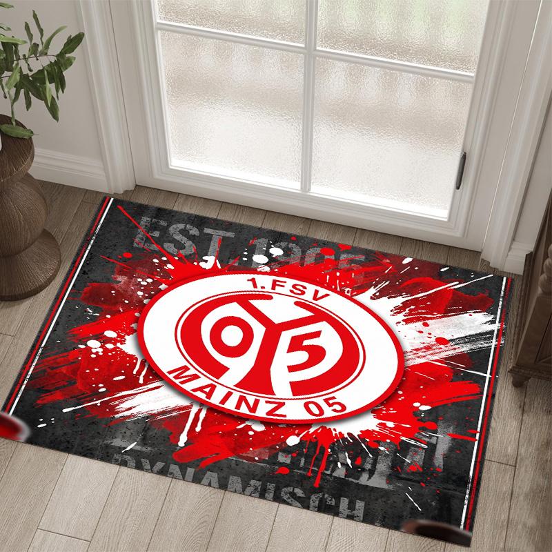 Tappeto in velluto di cristallo design FC Mainz Accogliente Non?Tappeto Stampato Antiscivolo per Camera da Letto Soggiorno Ingresso